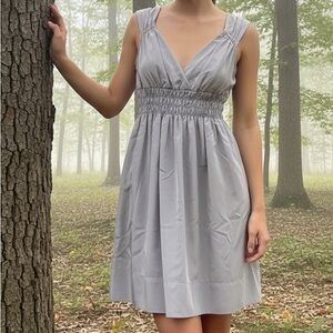 ✨ ZARA BASIC Pewter V-Neck Sheath Dress | Women’s Small ✨